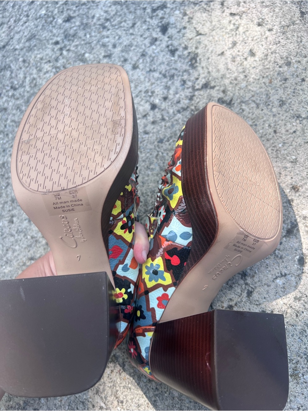 Circus Sam Edelman Susie Patent Loafer Colorful Fall 70s Platform Heels size 7 - Picture 3 of 9
